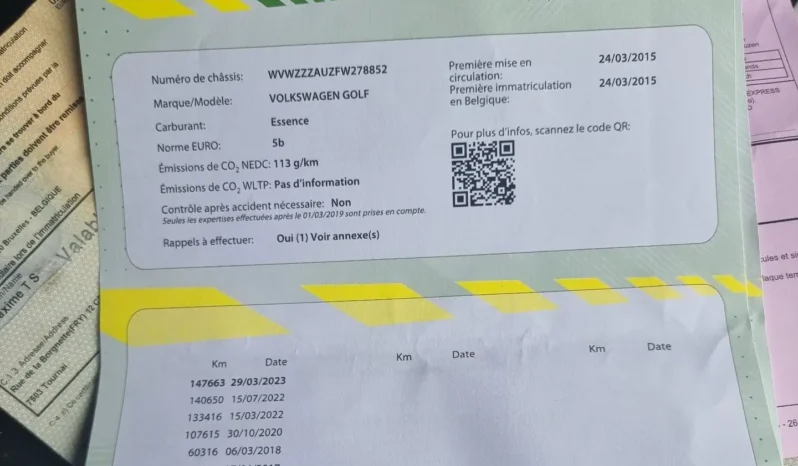 Volkswagen Golf 7 1.2 TSI Trendline prête à être immatriculée complet