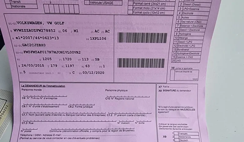 Volkswagen Golf 7 1.2 TSI Trendline prête à être immatriculée complet